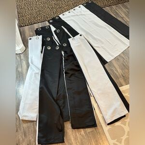 Lordtex Black & White Grommet Curtain Panels – Set of 8